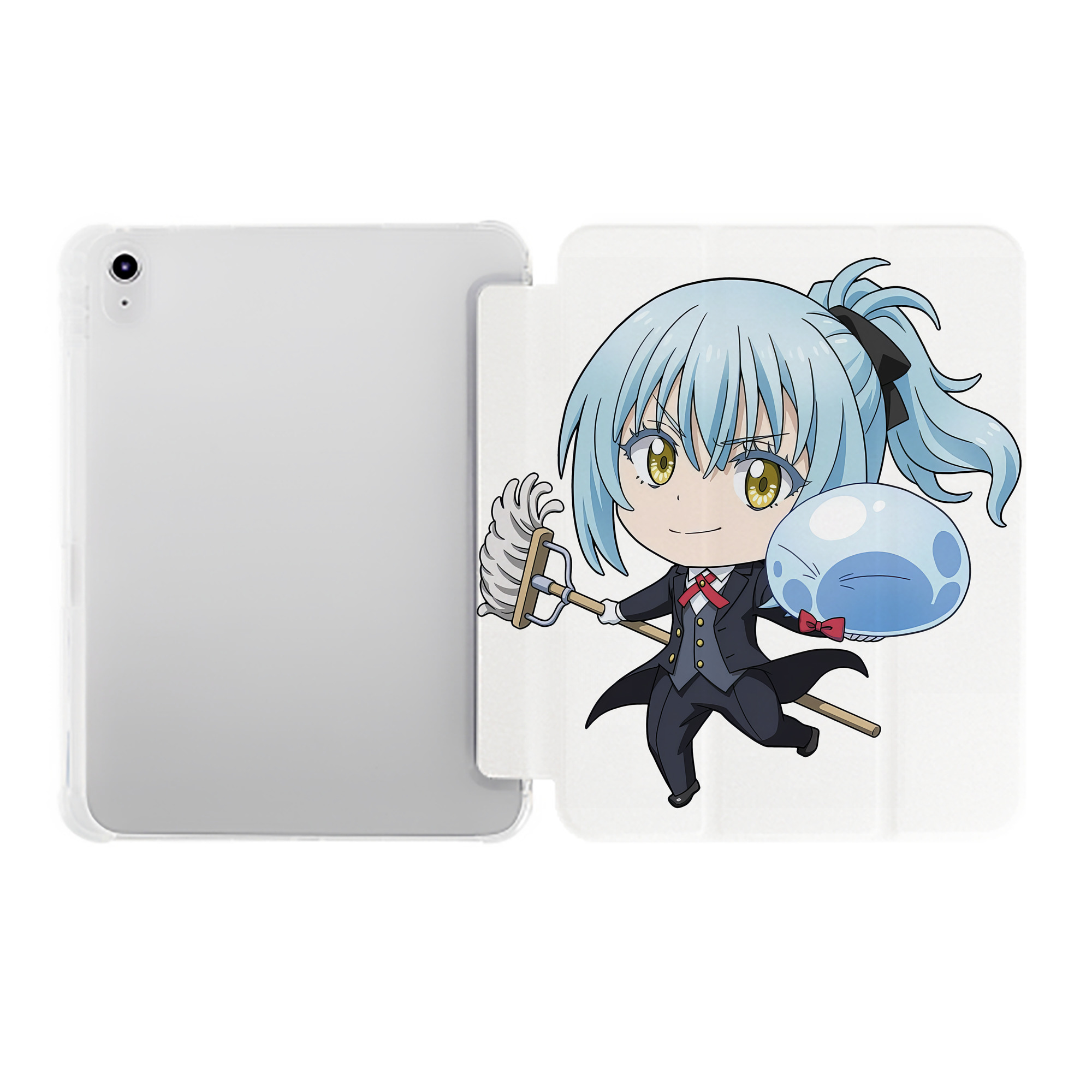 （画像用） 転スラ Regarding Reincarnated to Slime IPad ケース ペン収納付き 三つ折りスタンド PUレザー×シリコン 対応機種9.5/10.5/10.9インチ